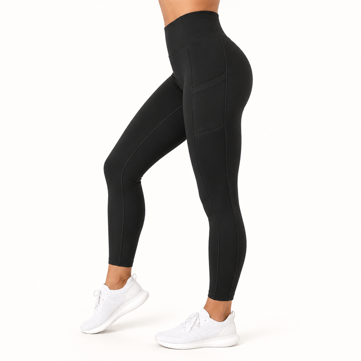 06 legging serre taille noir profil poche