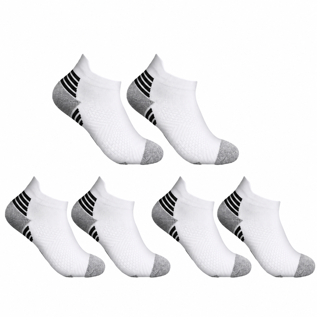 Chaussettes Randonnée Séchage Rapide — Blanc & Gris (x3) — Packshot Variante