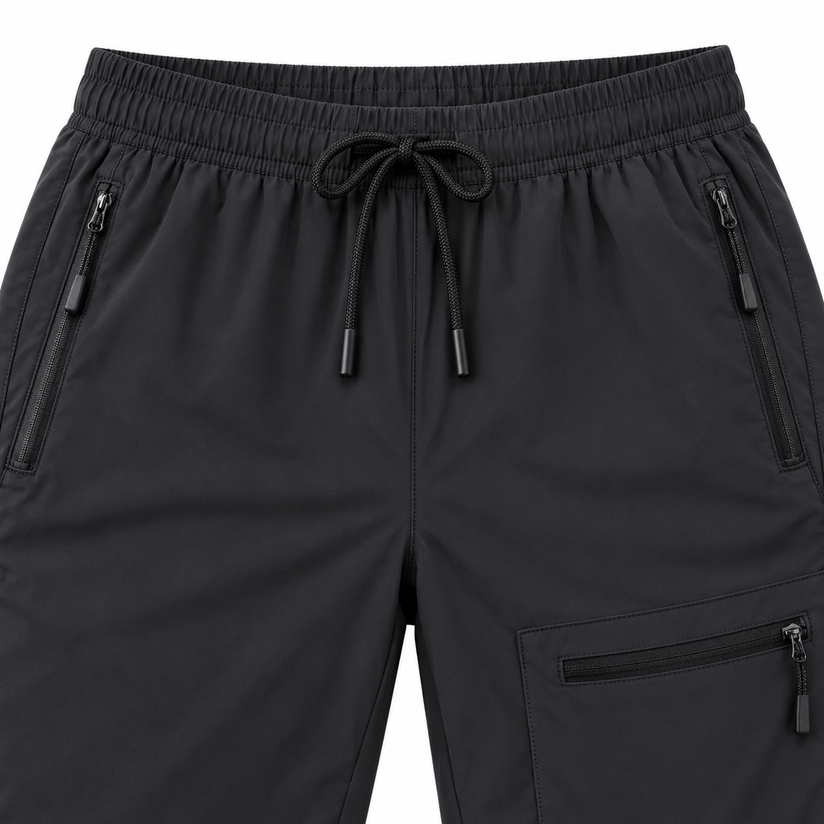 Taille élastique du mini short de randonnée noir