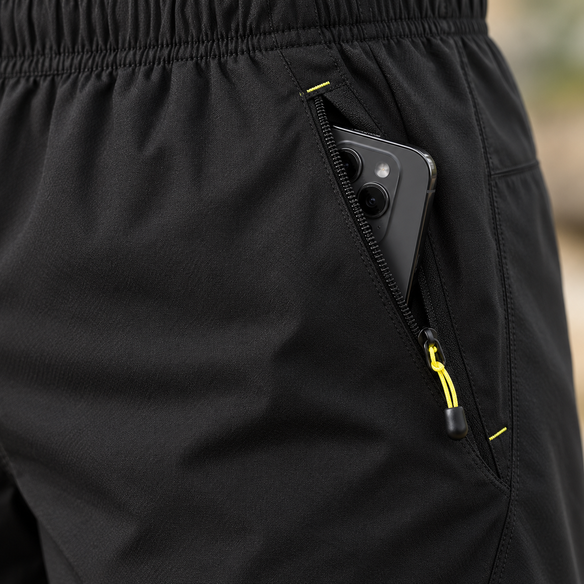 06 noir poche zippee short randonnee homme