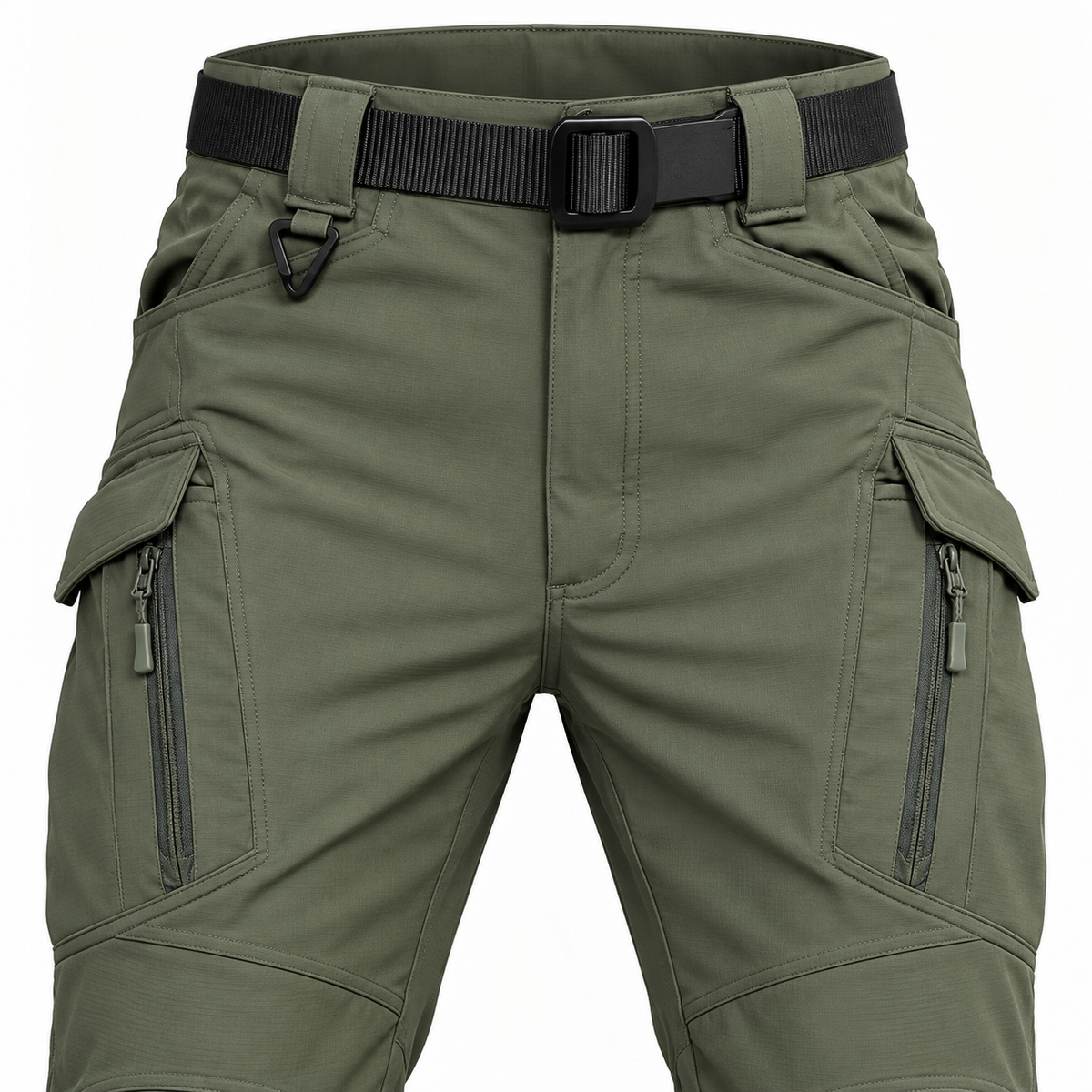 Ceinture réglable du pantalon cargo randonnée homme vert olive