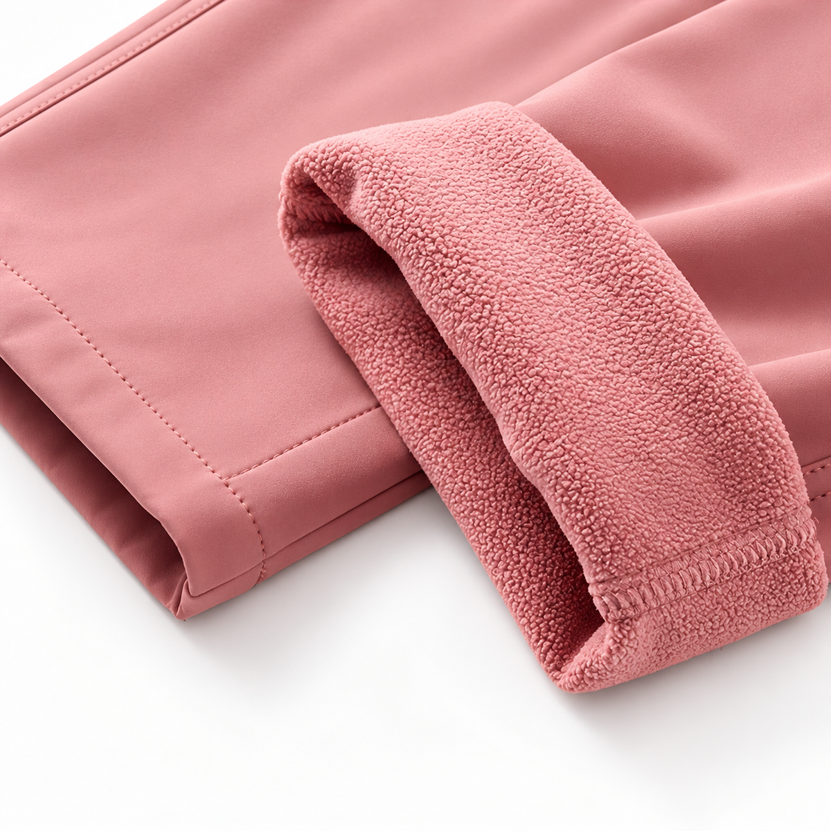 Doublure douce du pantalon randonnée automne femme rose poudré