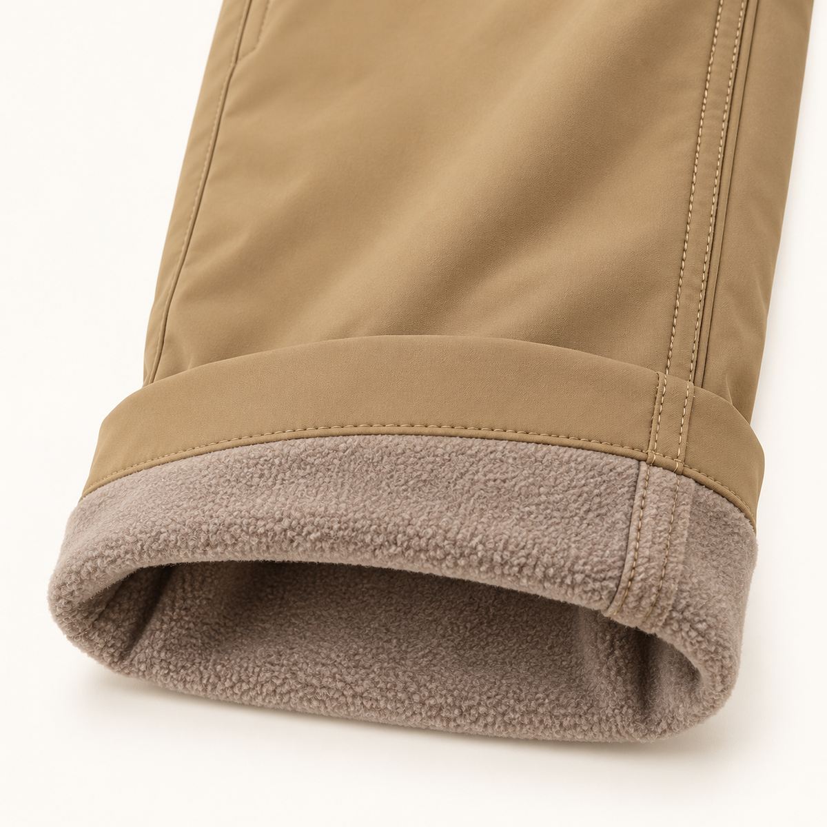 Doublure polaire chaude du pantalon randonnée déperlant homme beige