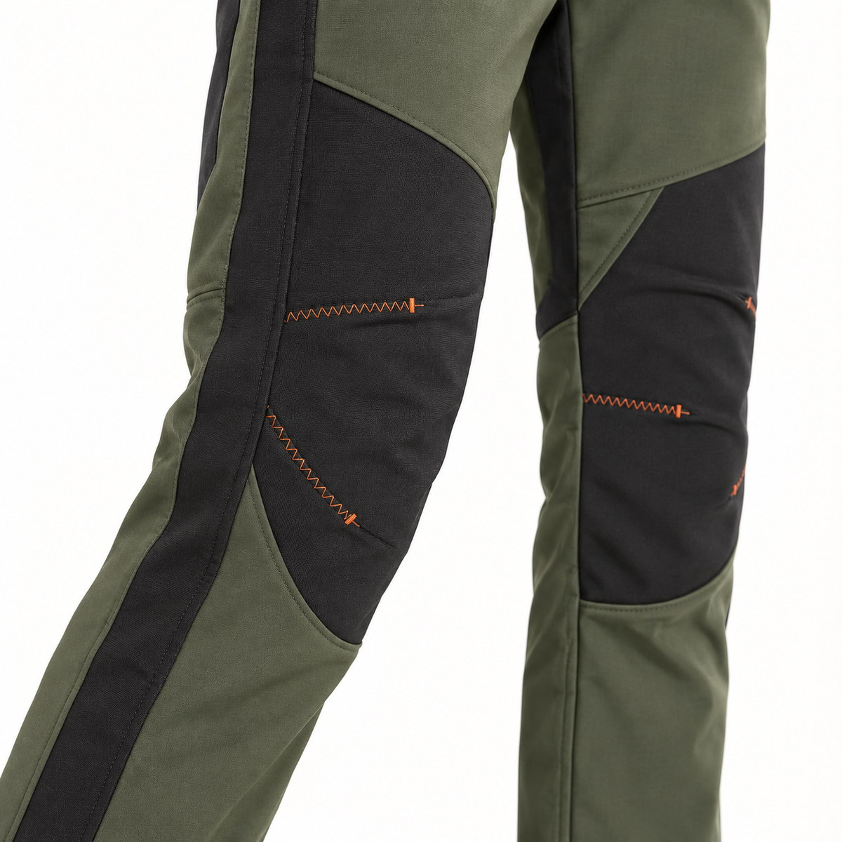 Renforts aux genoux du pantalon randonnée femme kaki