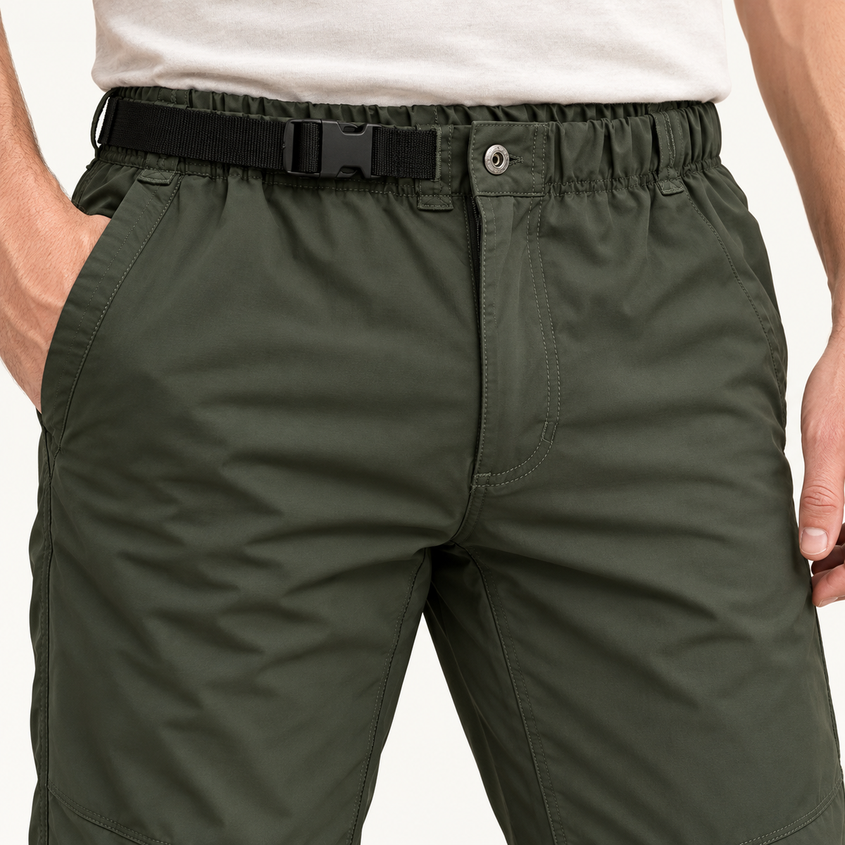 Ceinture ajustable du pantalon randonnée vert olive