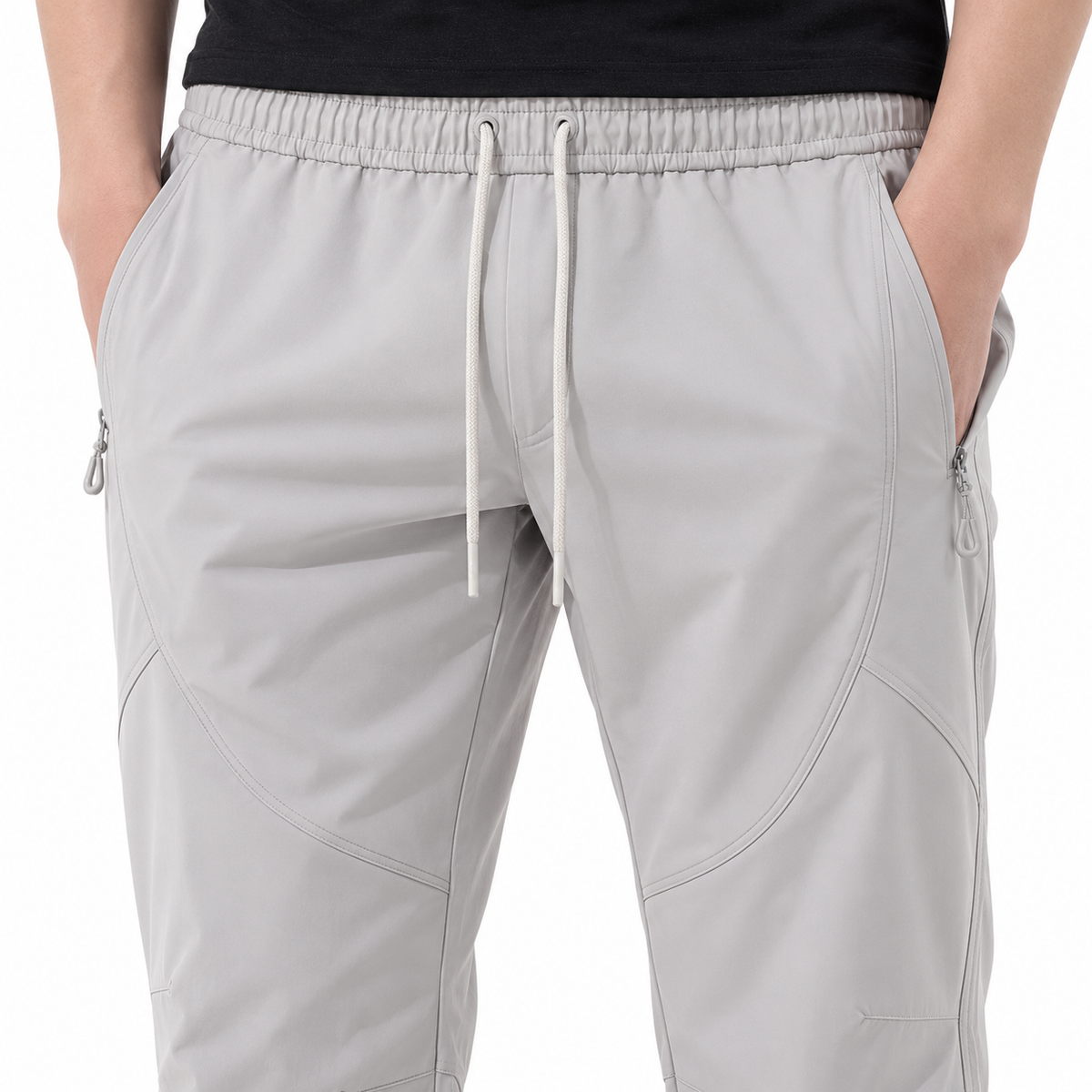 Taille élastique à cordon du pantalon toile fine