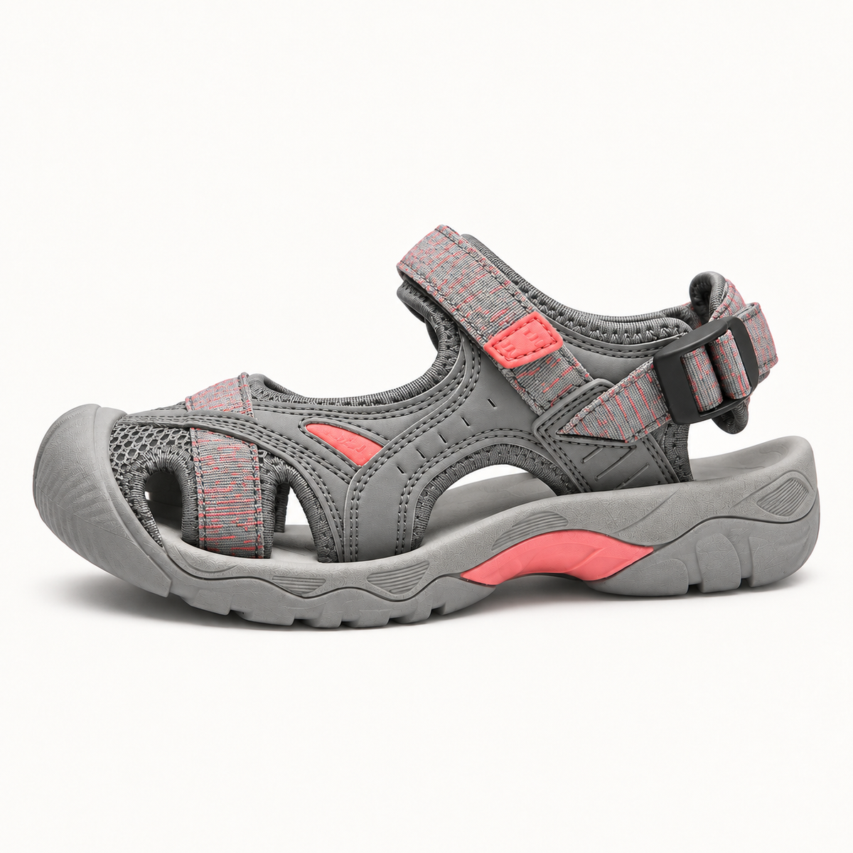 Sandale femme confortable pour marcher grise – profil et maintien