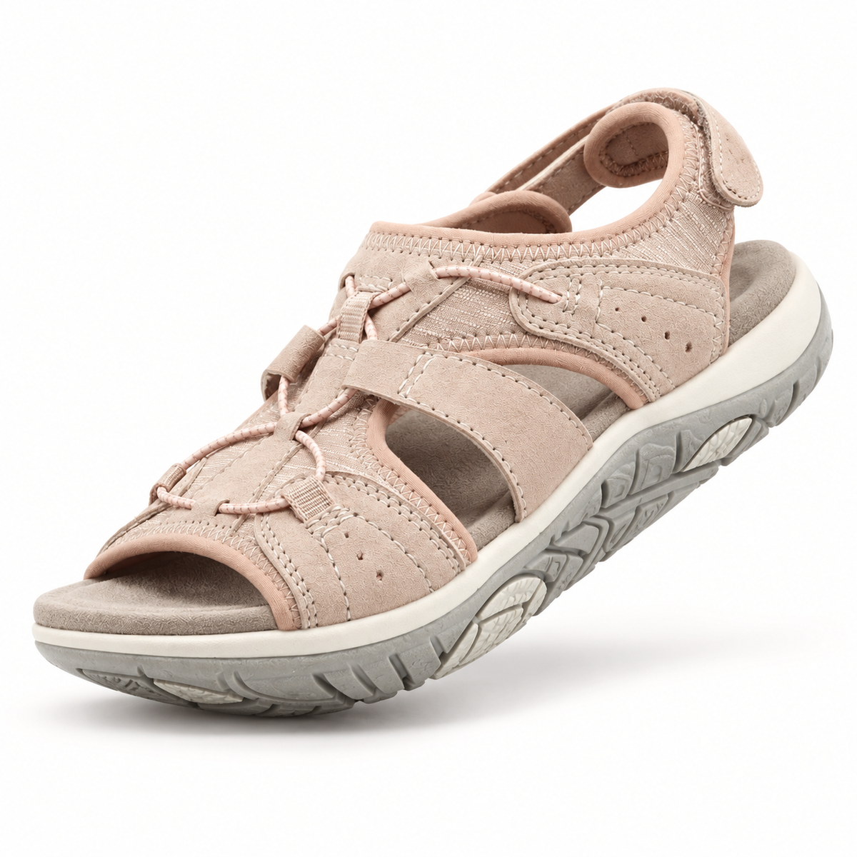 Sandale confort pieds sensibles Rose – relief de semelle extérieure attachée
