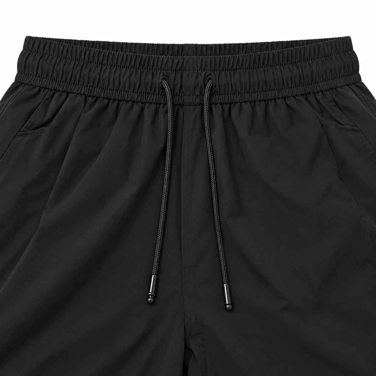 Ceinture élastique et cordon du short de randonnée homme noir