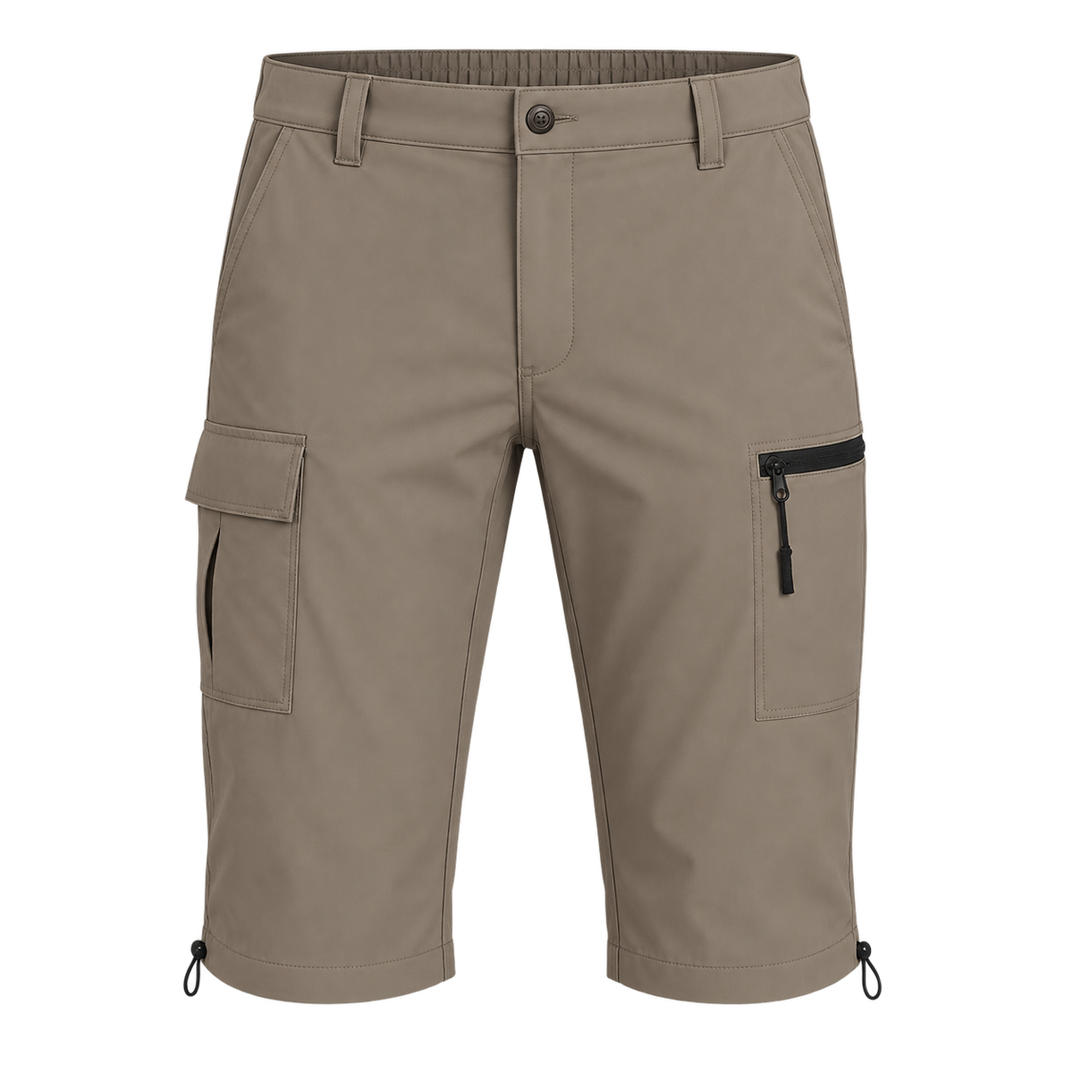 Short long randonnée homme kaki – poche cargo