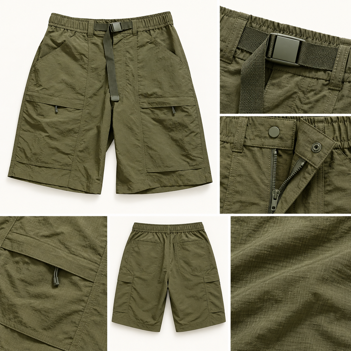 Short randonnée 10 ans vert – ceinture et boucle