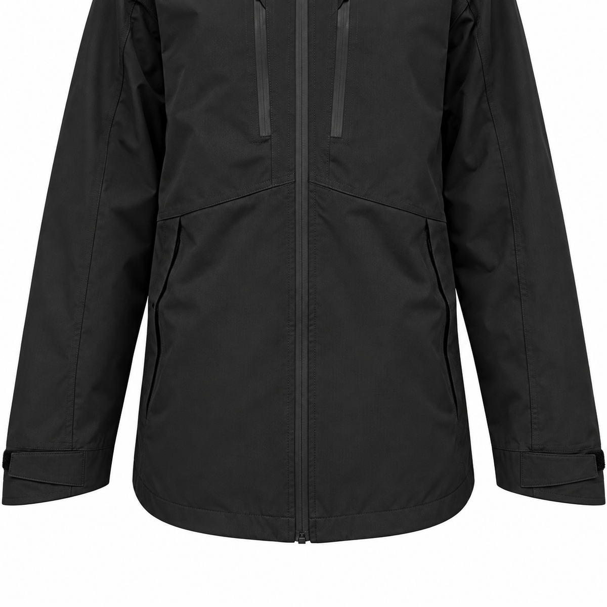 Veste capuche randonnée détail des poches et du bas