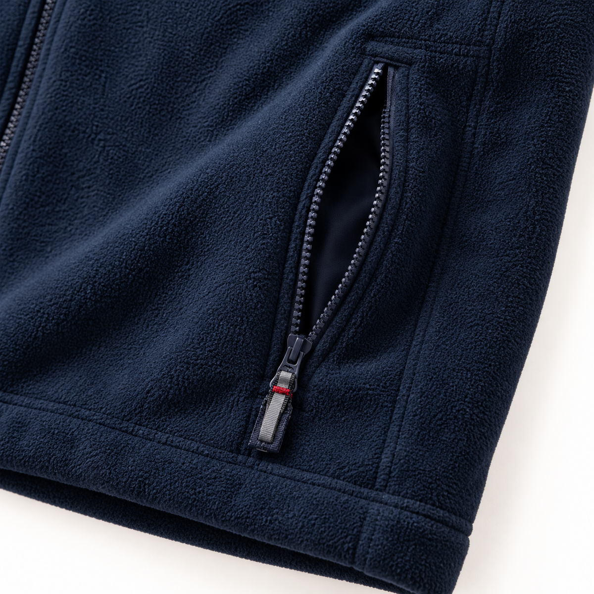 Veste polaire chaude de randonnée – détail de la poche zippée
