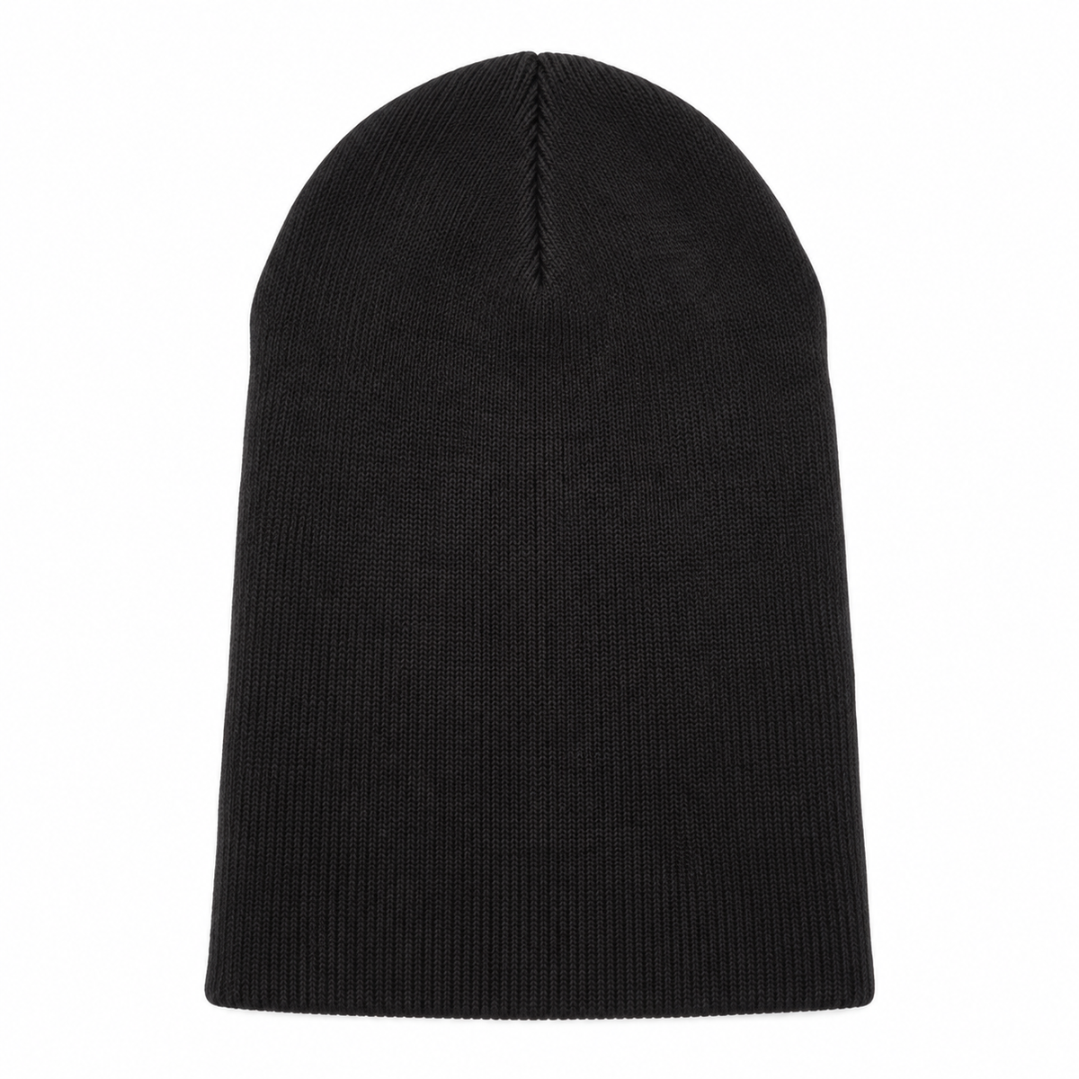 Bonnet chaud de randonnée noir – revers déplié