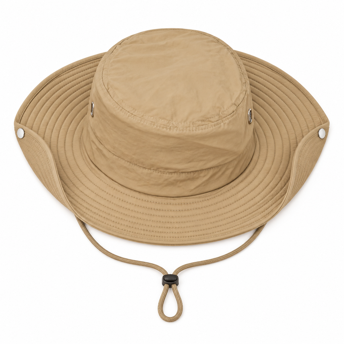 Chapeau australien anti-UV kaki – posé à plat