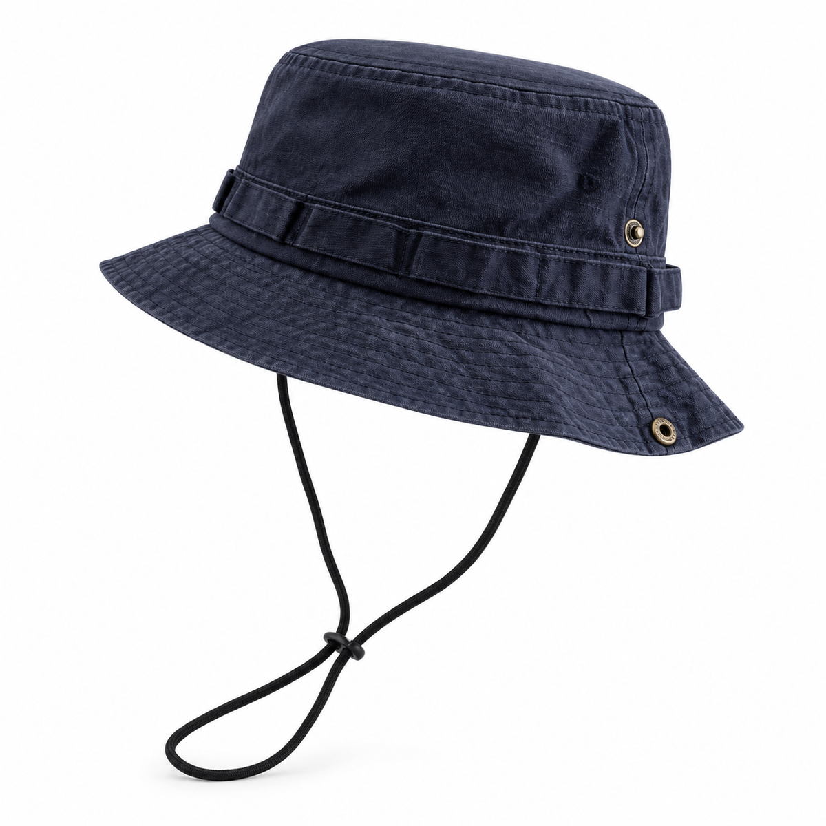Chapeau de randonnée coton bleu – profil et œillet