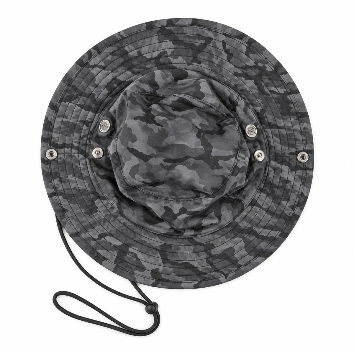 Chapeau de randonnée ventilé gris – posé à plat