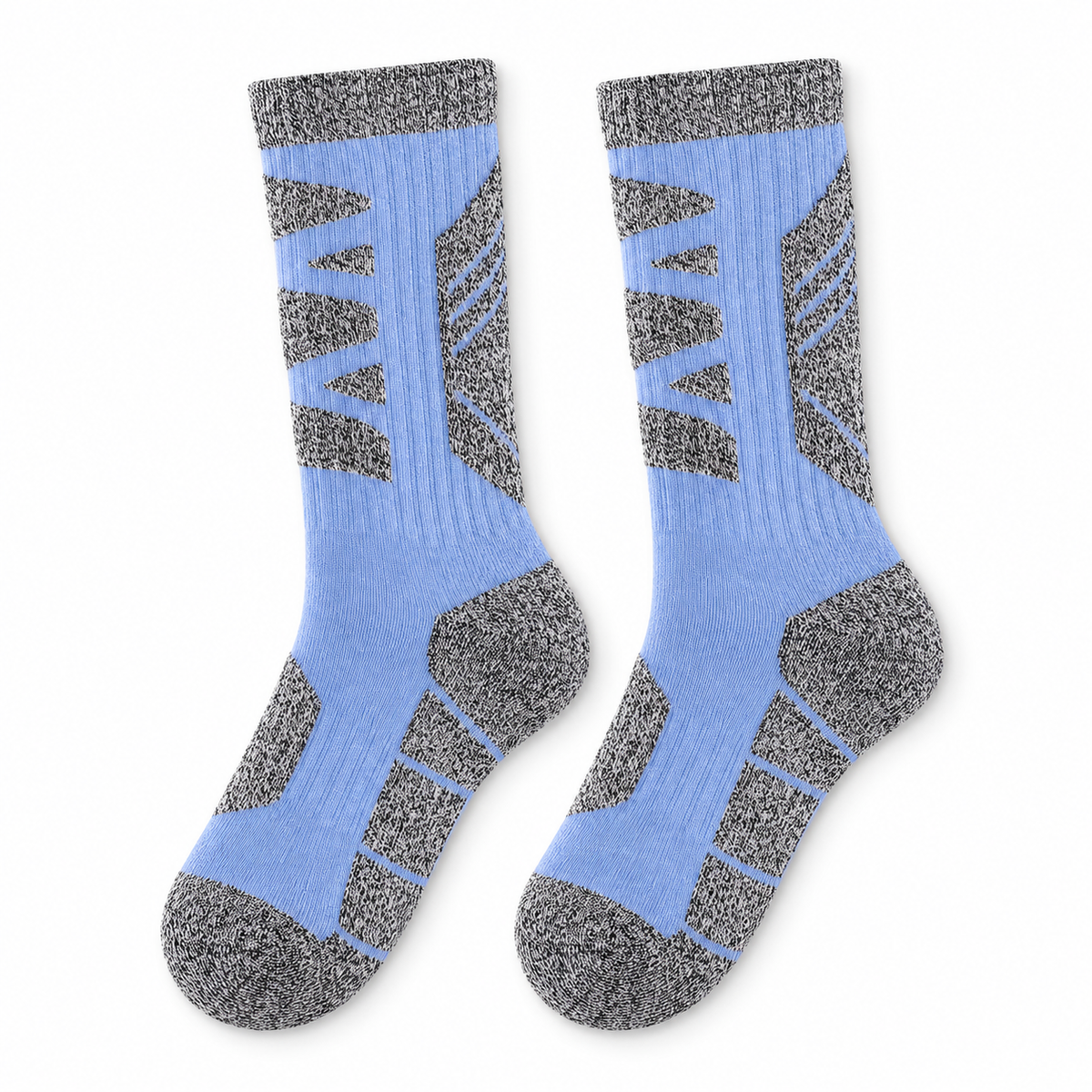 Chaussettes randonnée hiver homme bleu – dessus