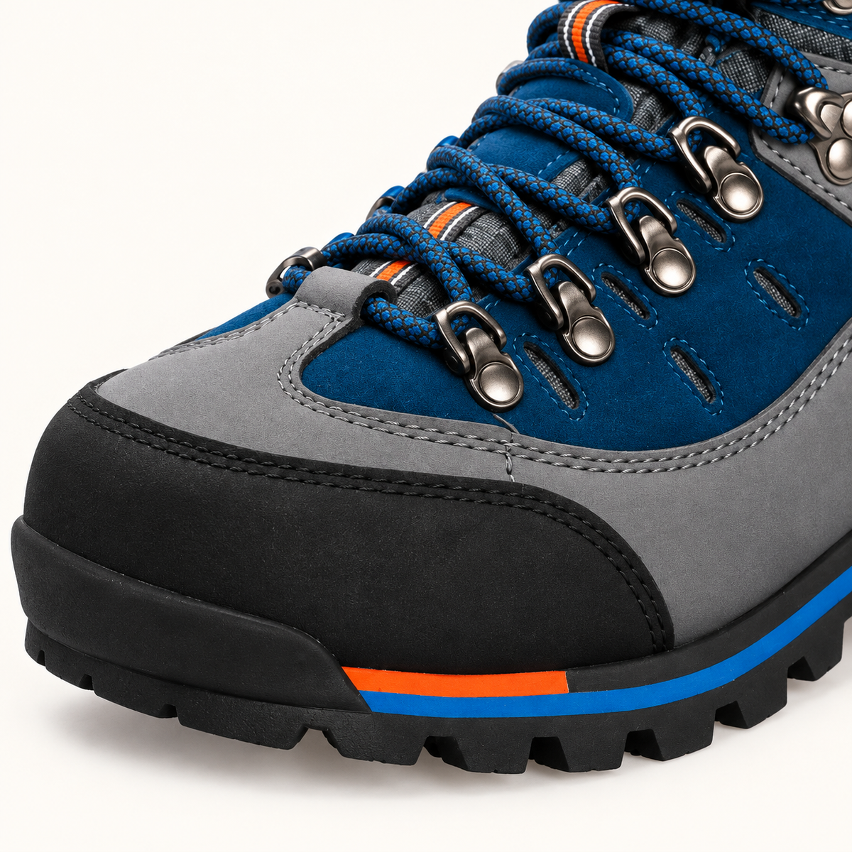 Chaussure randonnée alpinisme homme bleue – détail du pare-pierres