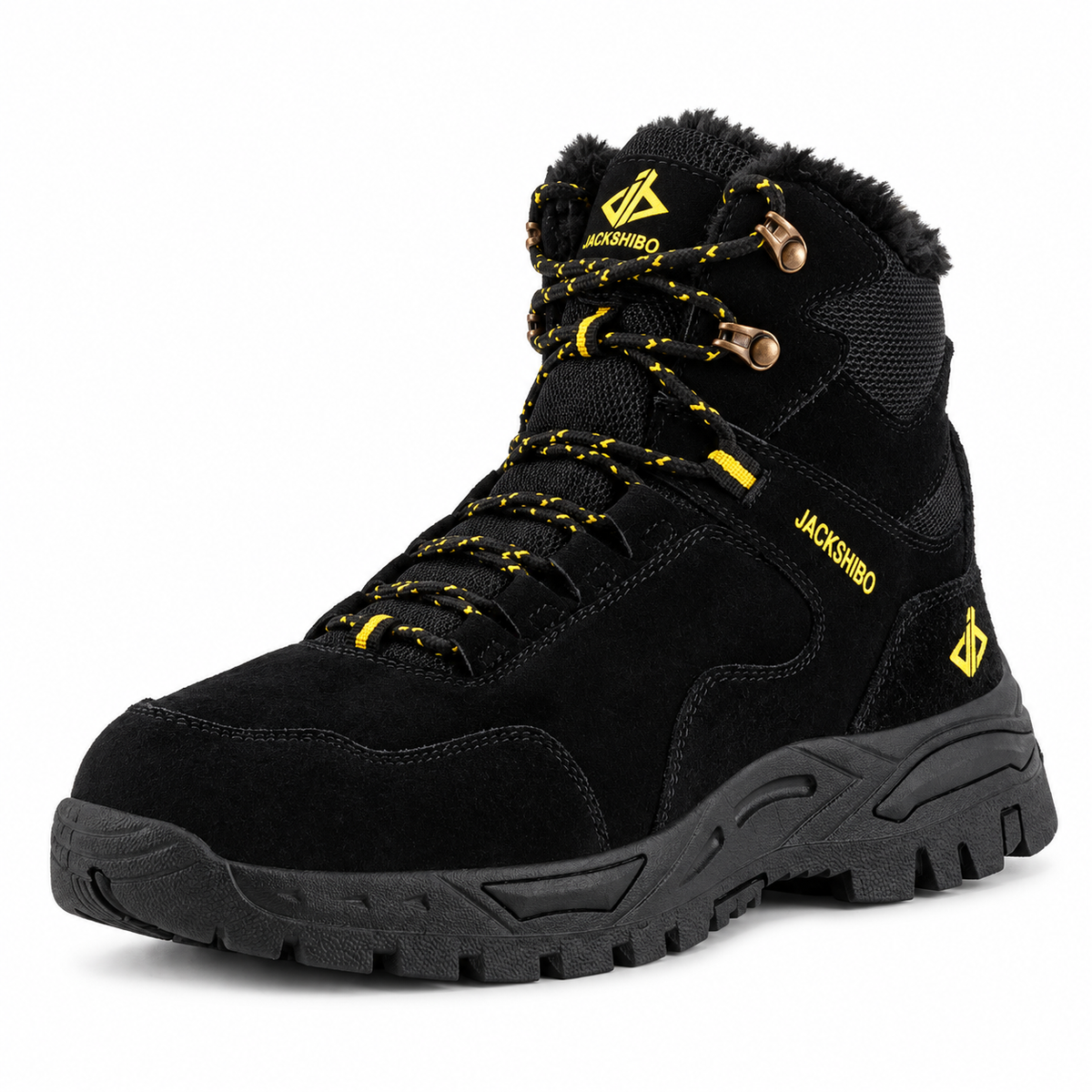 Chaussure randonnée homme noire – vue trois-quarts sur fond blanc