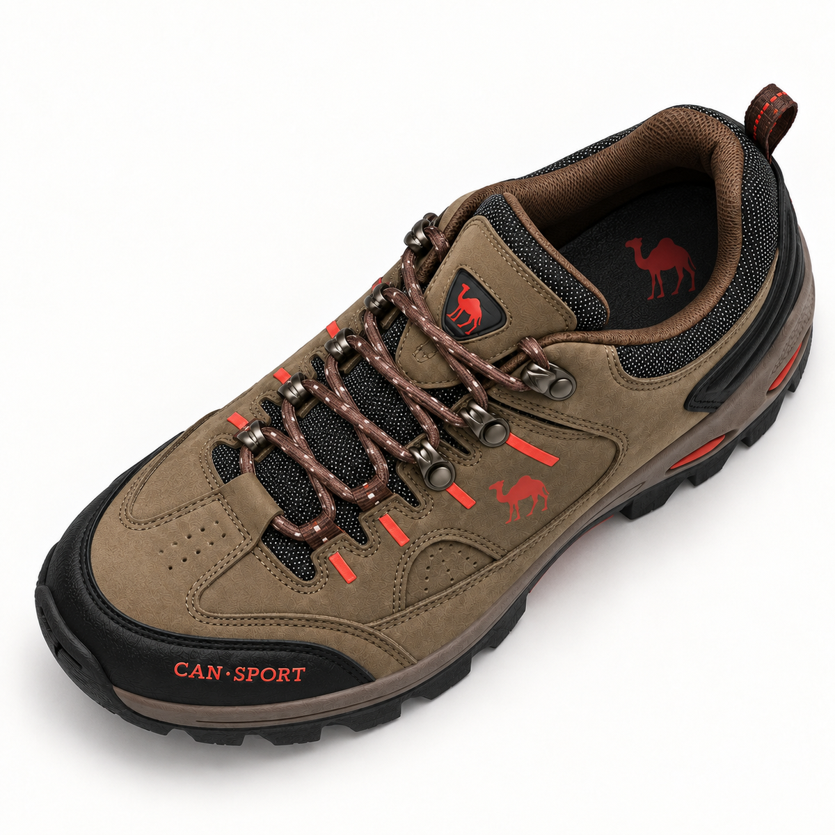 Chaussure randonnée semi-rigide Peru vue du dessus sur fond blanc chaud, chaussant et laçage visibles