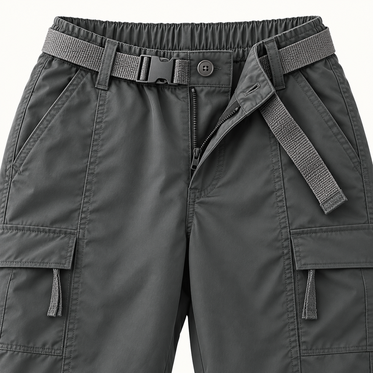Taille élastiquée et ceinture du pantalon randonnée femme coton