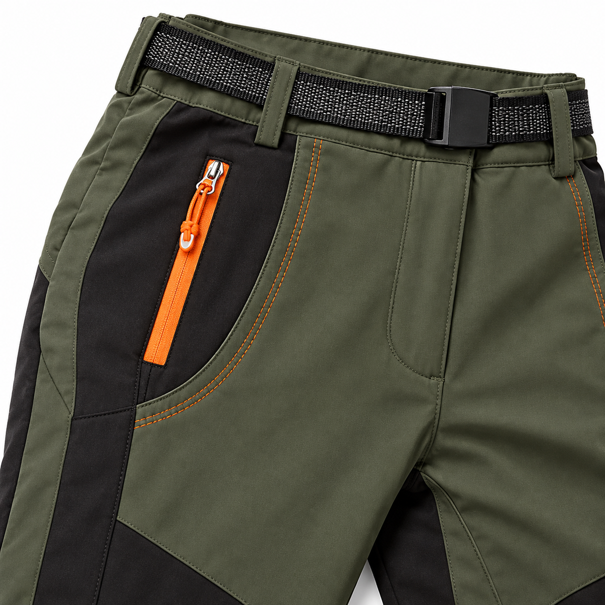 Ceinture ajustable et poche zippée du pantalon randonnée femme