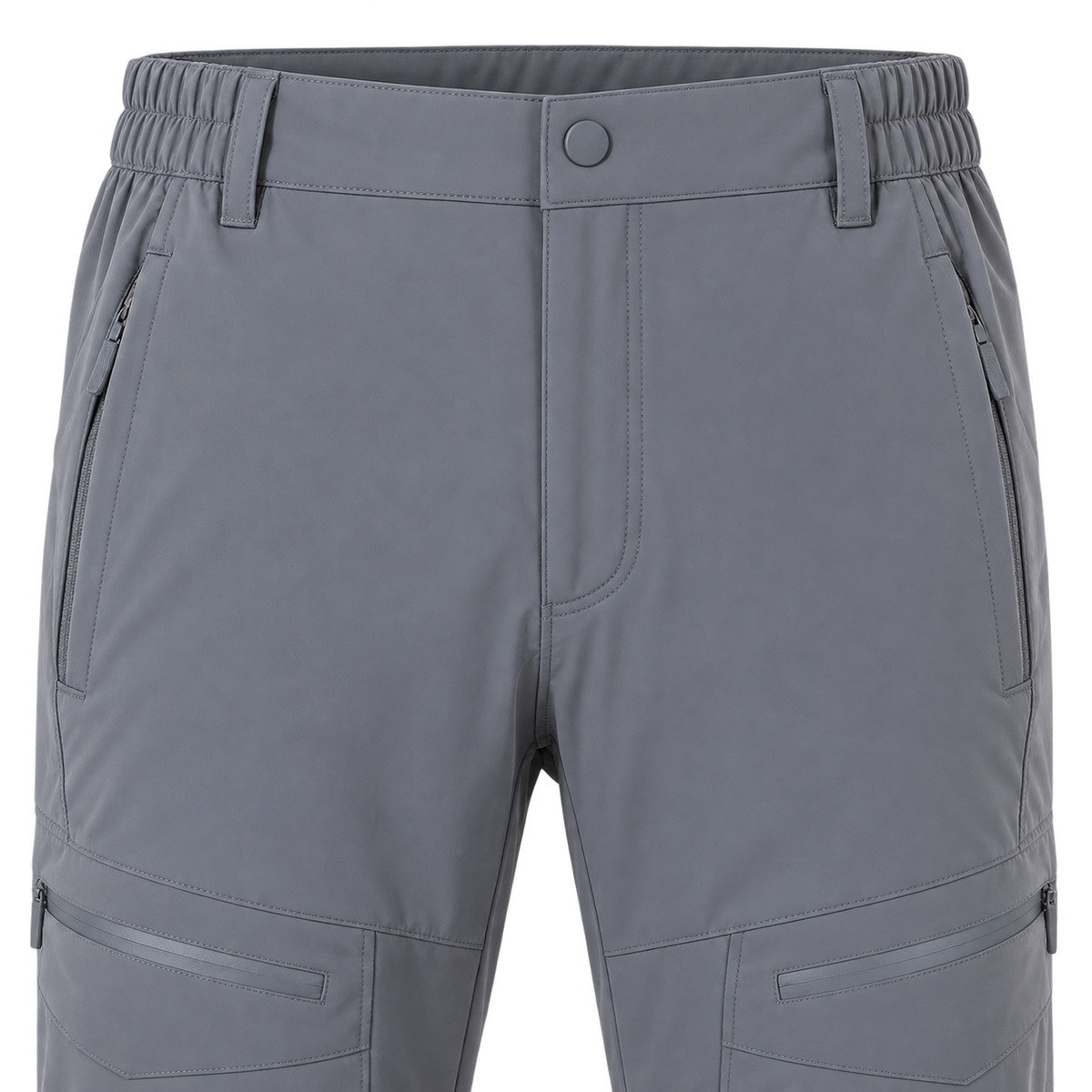 Taille partiellement élastique du pantalon randonnée gris homme