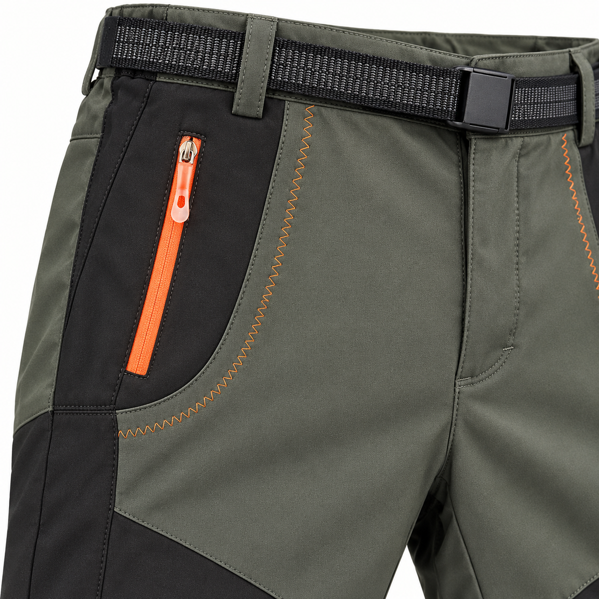 Ceinture et poche zippée du pantalon randonnée long