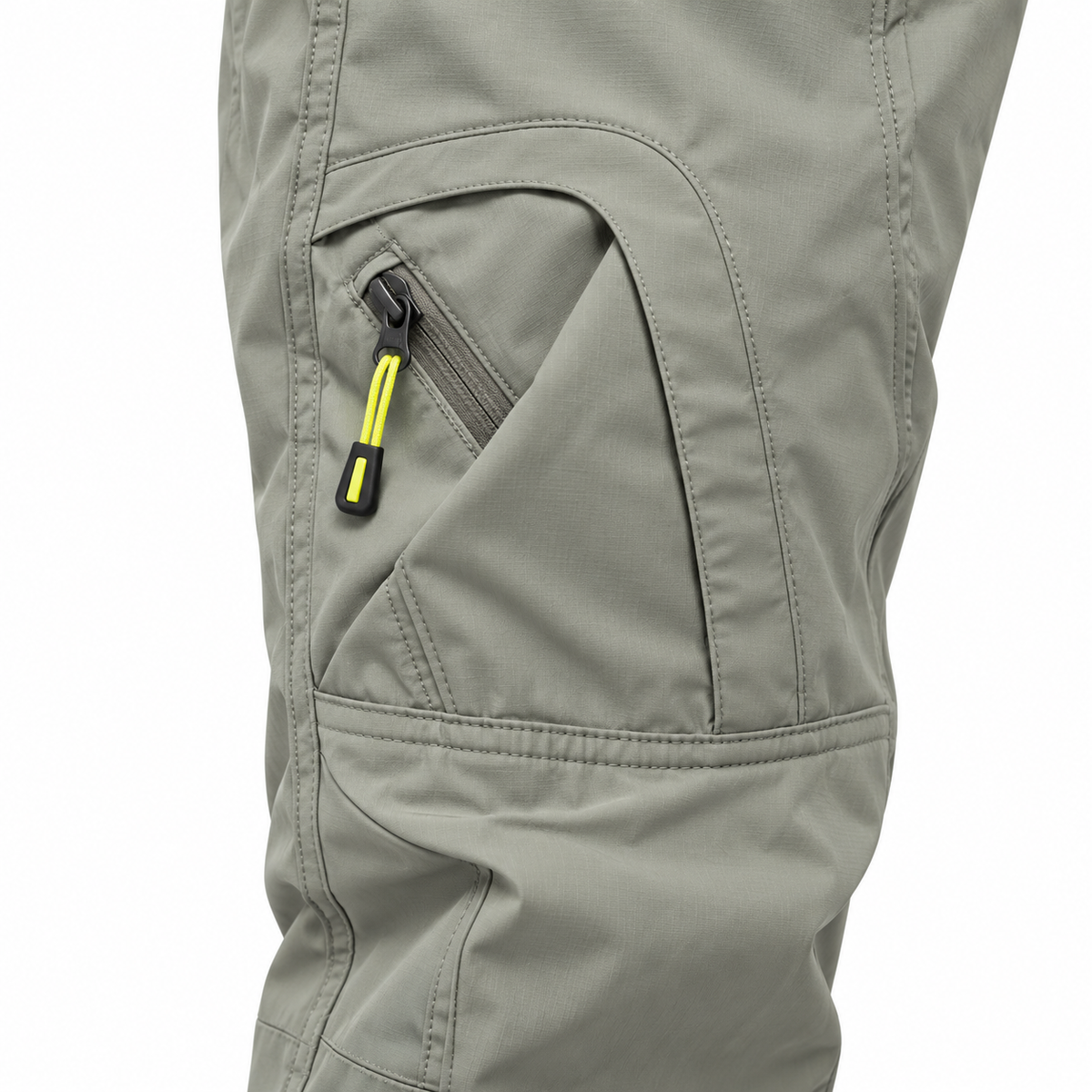 Pantalon randonnée homme large gris — poches zippées
