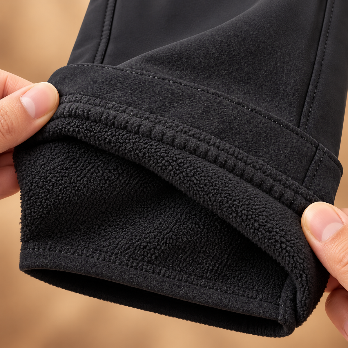Doublure chaude du pantalon randonnée noir