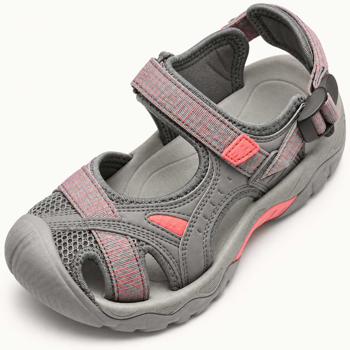 Sandale femme confortable pour marcher grise – assise plantaire rembourrée
