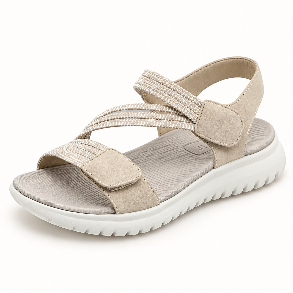 Sandale de randonnée femme beige – assise texturée respirante et rembourrage