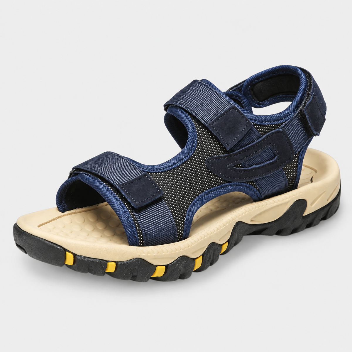 Sandale de randonnée à scratch bleue – assise amortie et maintien du pied