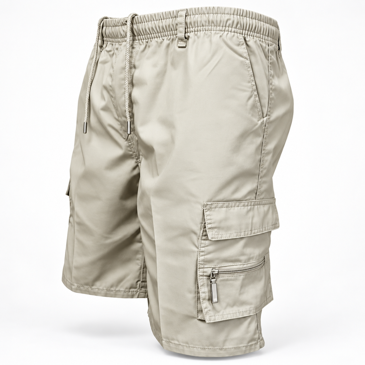 07 short blanc randonnee blanc poches cargo