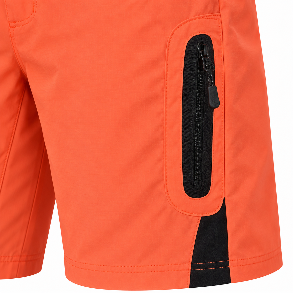 Poche zippée du short de randonnée orange