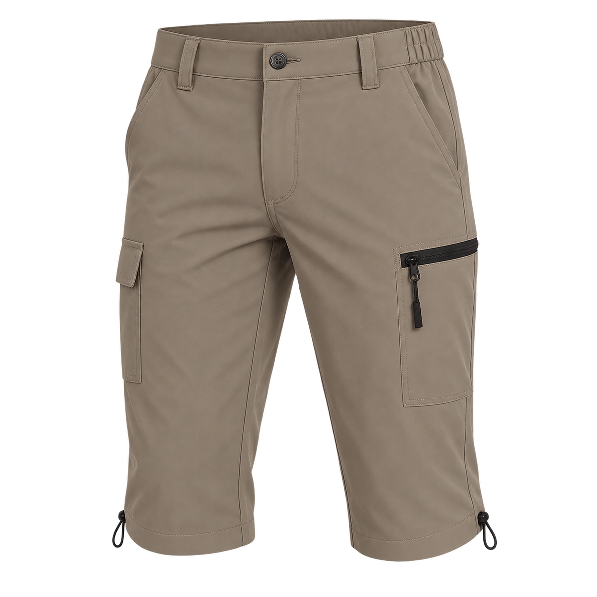 Short long randonnée homme kaki – détail de la taille