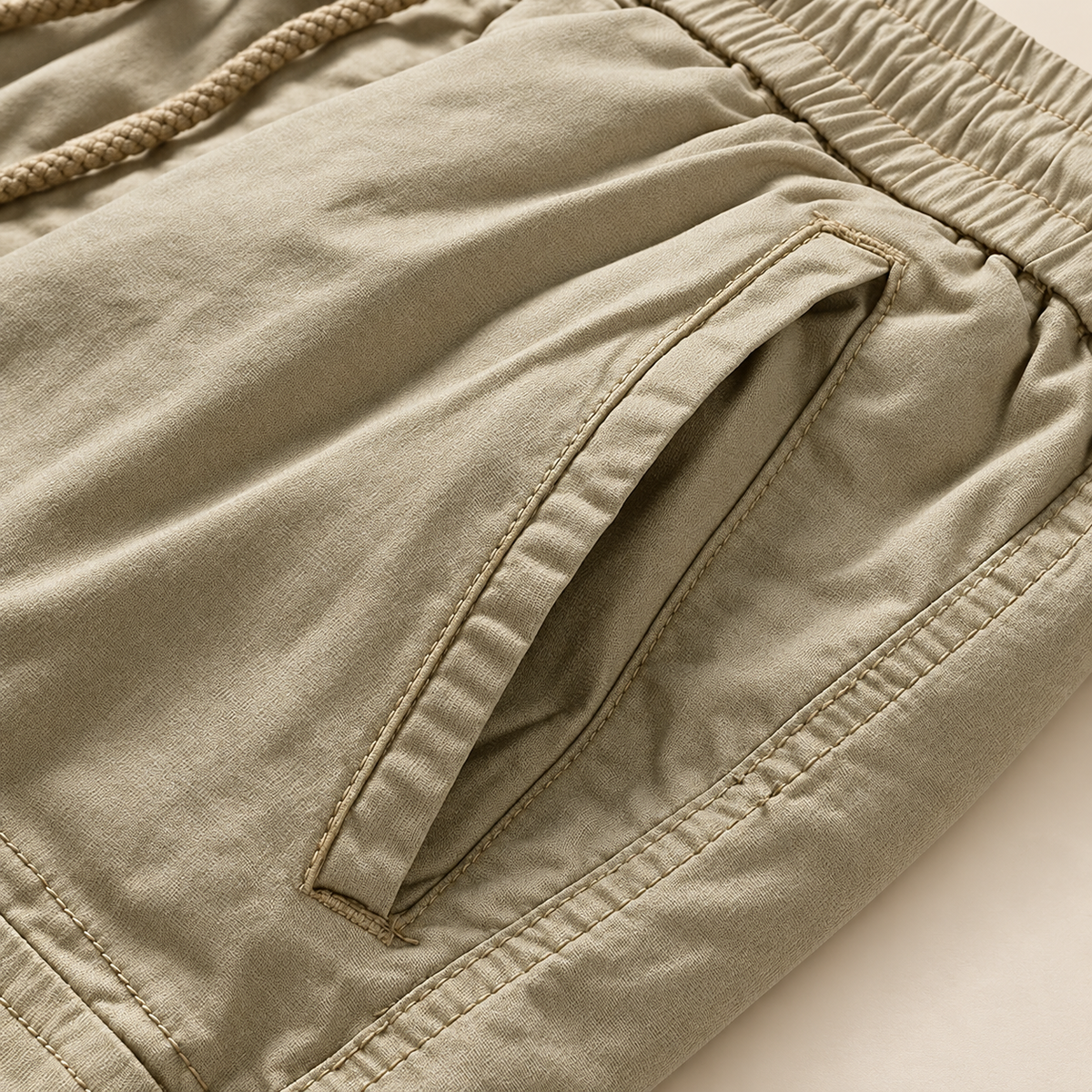Toile coton et coutures du short randonnée escalade