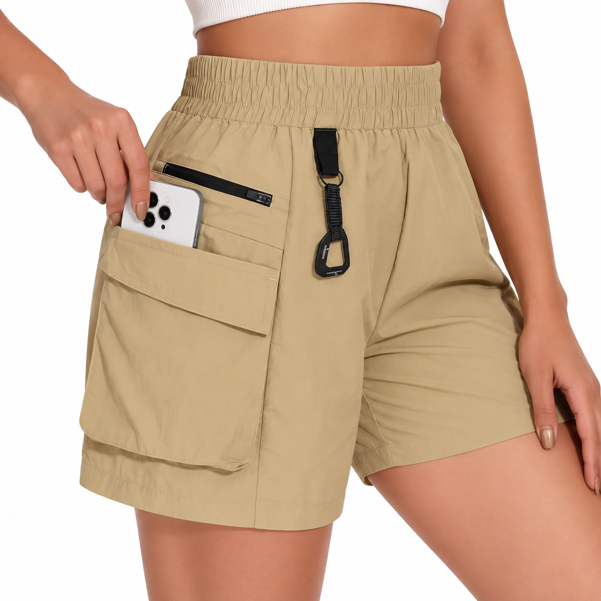 Poches cargo du short randonnée femme petite taille