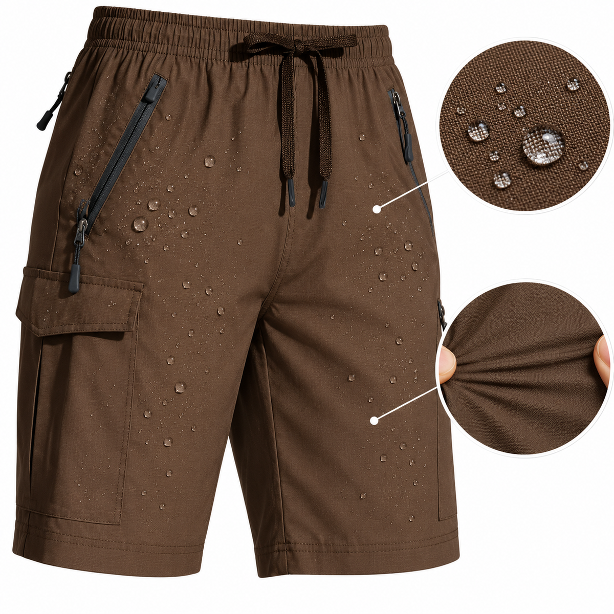 Short randonnée marron femme – tissu déperlant stretch