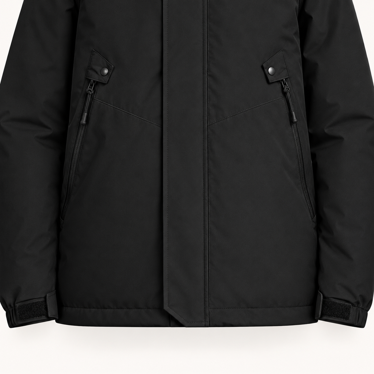 Veste randonnée hiver homme noire – détail des poches
