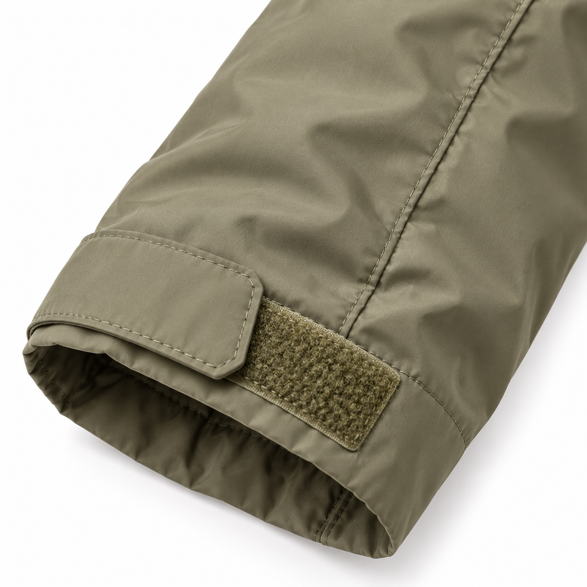 Veste de randonnée kaki – détail poignet réglable