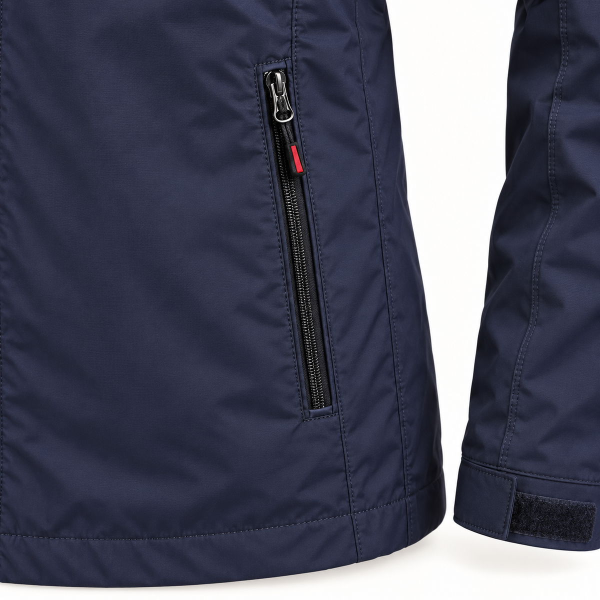Veste randonnée respirante homme bleue – détail de la poche latérale