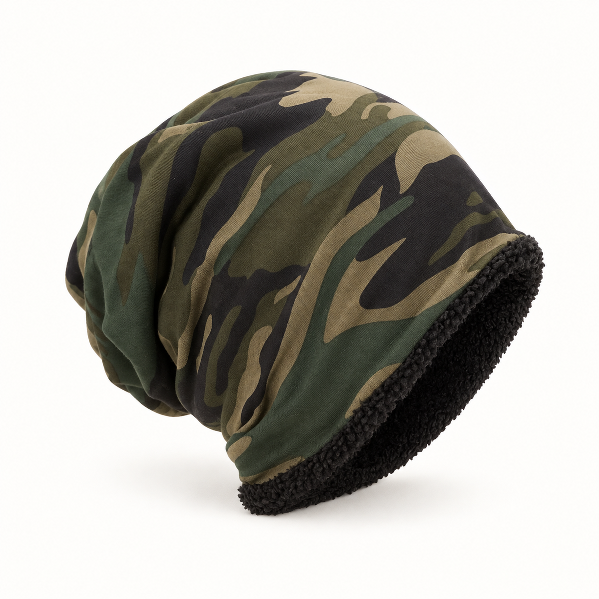 Bonnet randonnée hiver vert armé – trois-quarts opposé