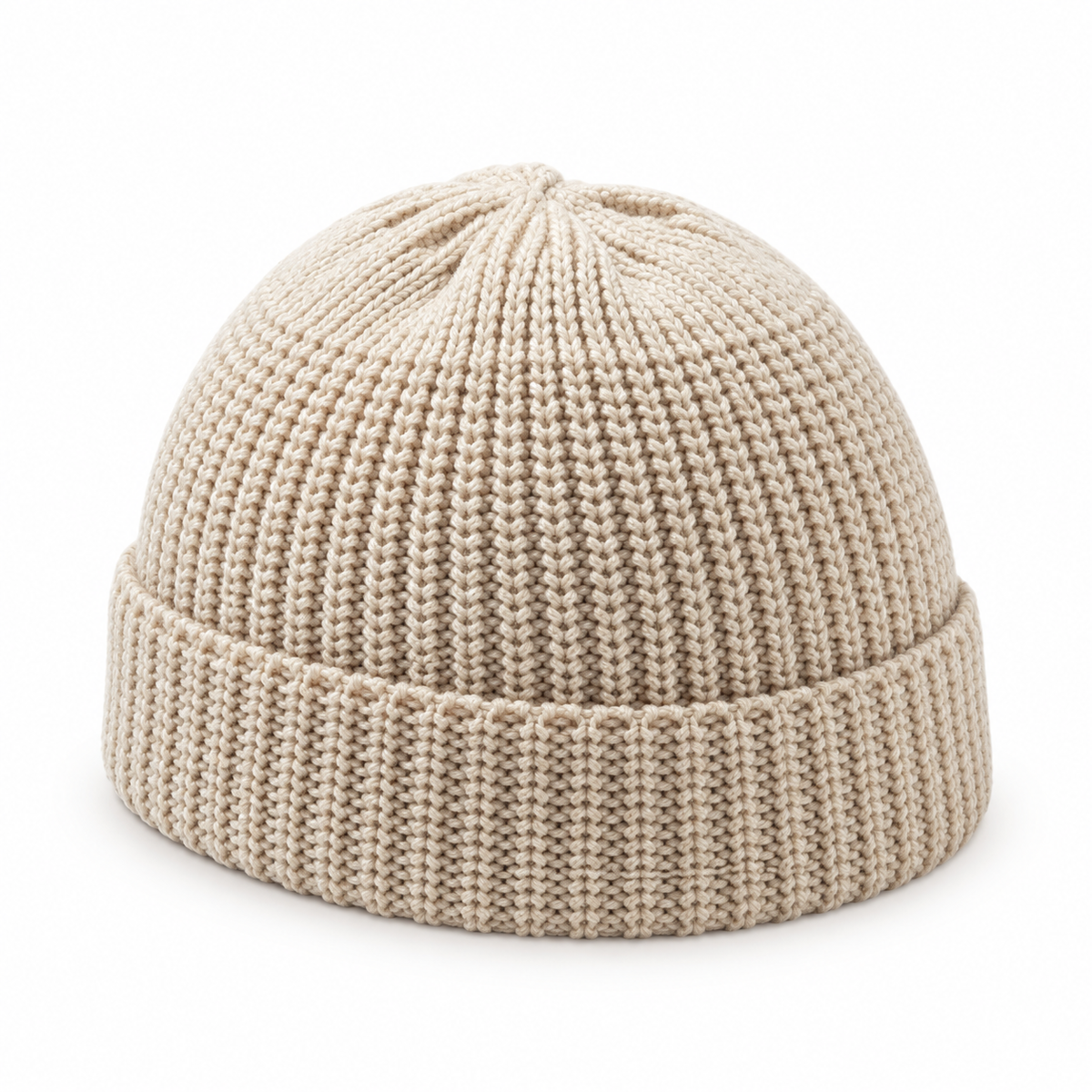 Bonnet ski beige – trois-quarts opposé