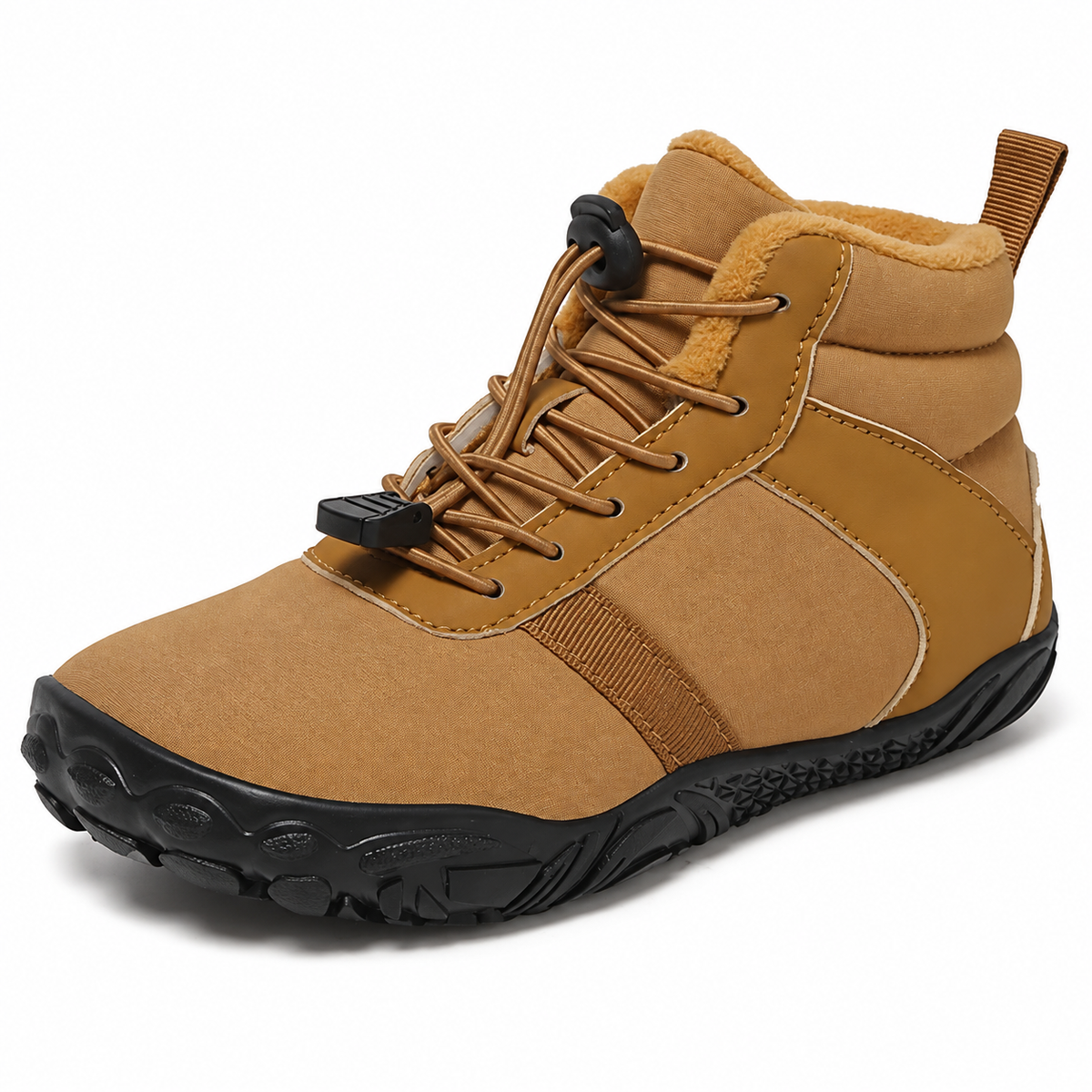 Botte randonnée imperméable femme marron – vue trois-quarts sur fond blanc