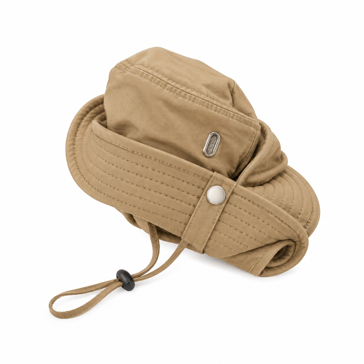 Chapeau australien anti-UV kaki – pliage compact