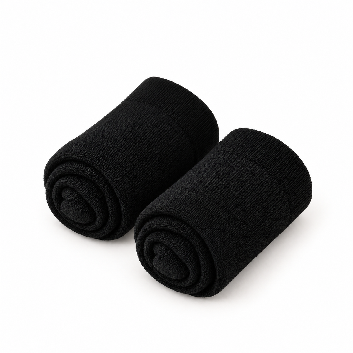 Chaussettes mi-hautes de randonnée noir – roulée