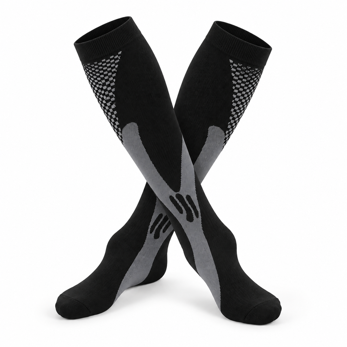 Chaussettes de randonnée adulte noir – croisées