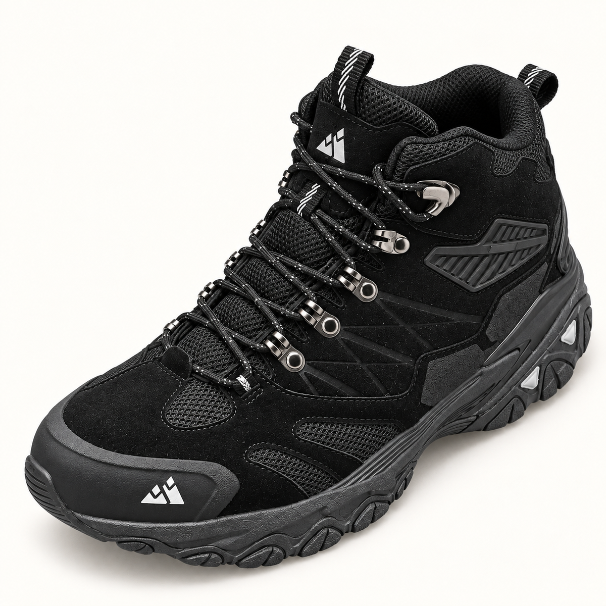 Chaussure randonnée homme antidérapante noire – vue plongeante du chaussant